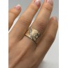 925 Sterling Silver Gold Plated CZ Ring Size 7