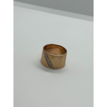 925 Sterling Silver Gold Plated CZ Ring Size 7