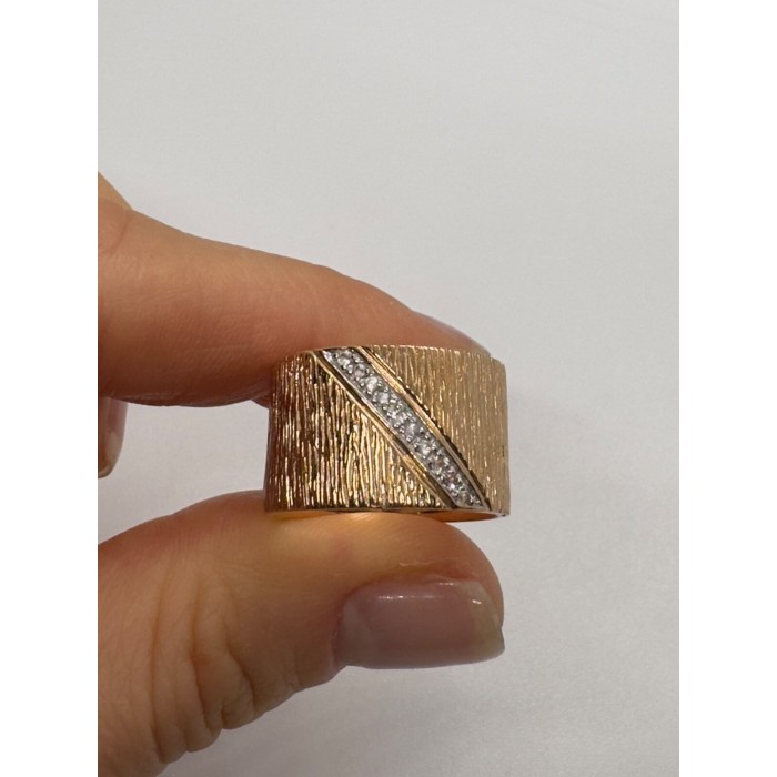 925 Sterling Silver Gold Plated CZ Ring Size 7