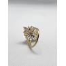 14K YELLOW GOLD TANZANITE & DIAMOND FLOWER RING  SIZE 5.5