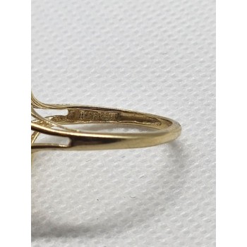 14K YELLOW GOLD TANZANITE & DIAMOND FLOWER RING  SIZE 5.5