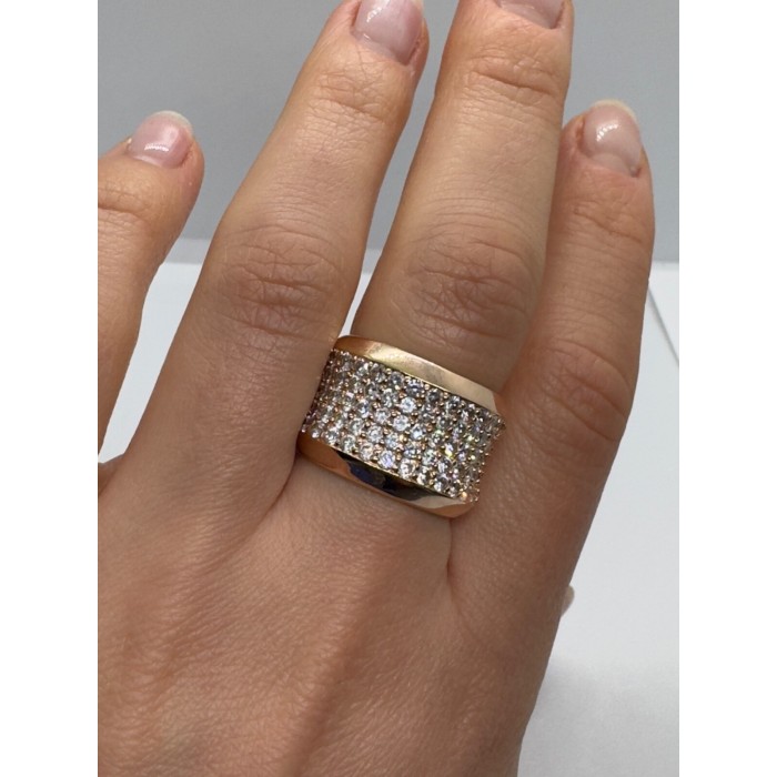 925 Sterling Silver Gold Plated & CZ Ring Size 7