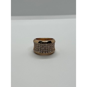 925 Sterling Silver Gold Plated & CZ Ring Size 7