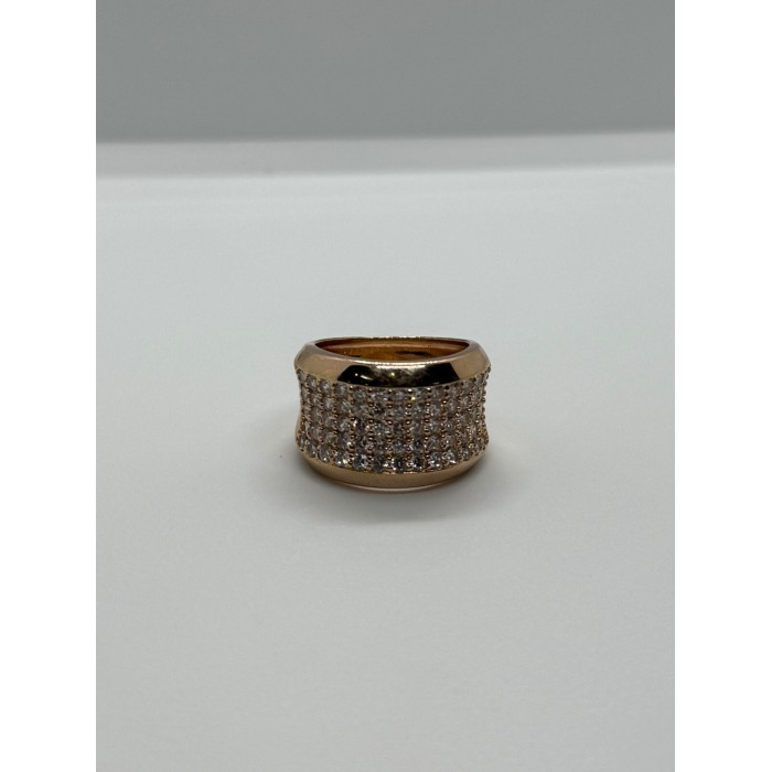 925 Sterling Silver Gold Plated & CZ Ring Size 7