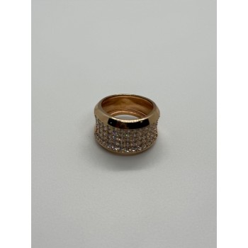 925 Sterling Silver Gold Plated & CZ Ring Size 7