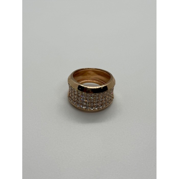 925 Sterling Silver Gold Plated & CZ Ring Size 7
