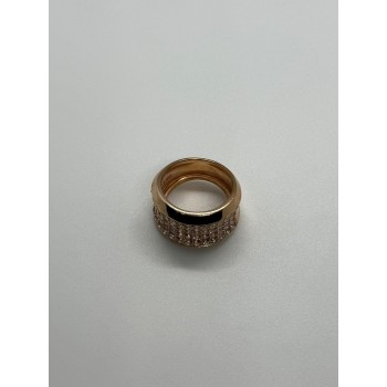 925 Sterling Silver Gold Plated & CZ Ring Size 7