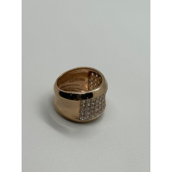 925 Sterling Silver Gold Plated & CZ Ring Size 7