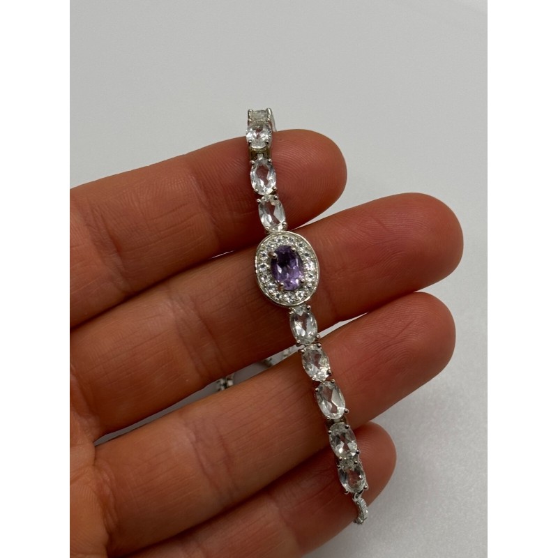 925 STERLING SILVER  MORGANITE & BERYL BRACELET