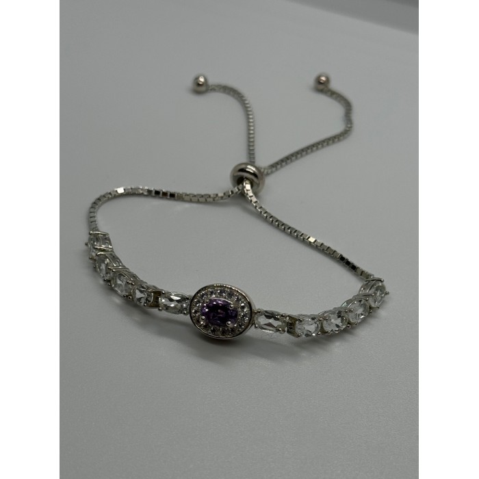 925 STERLING SILVER  MORGANITE & BERYL BRACELET