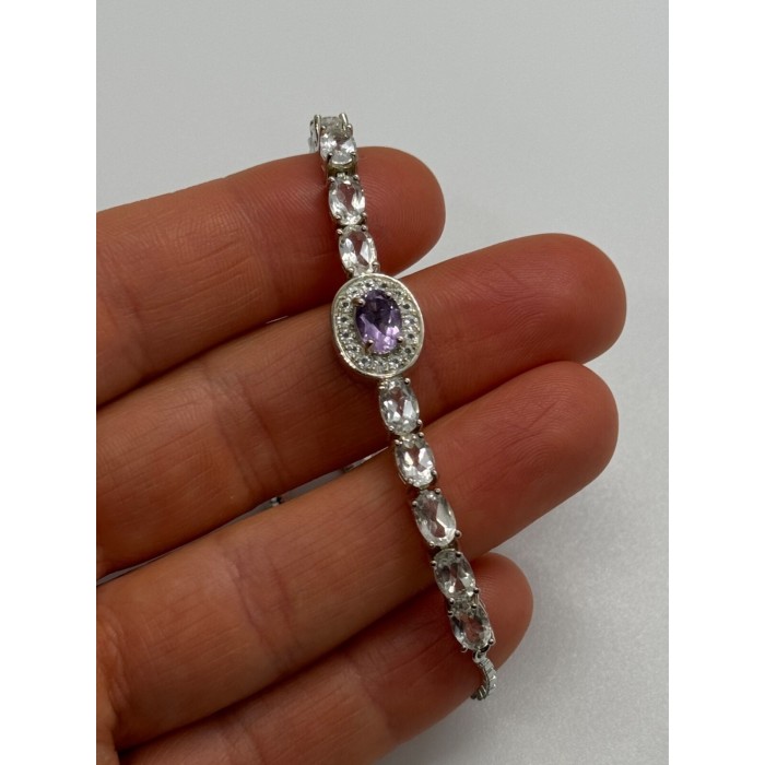 925 STERLING SILVER  MORGANITE & BERYL BRACELET