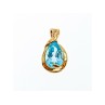 925 STERLING SILVER GOLD PLATED BLUE SPINEL PENDANT