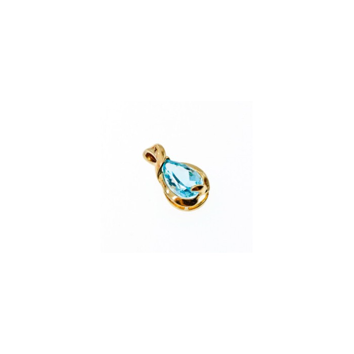 925 STERLING SILVER GOLD PLATED BLUE SPINEL PENDANT