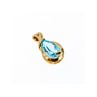 925 STERLING SILVER GOLD PLATED BLUE SPINEL PENDANT
