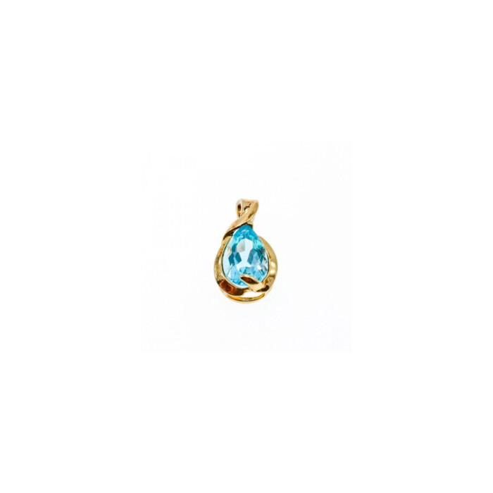 925 STERLING SILVER GOLD PLATED BLUE SPINEL PENDANT