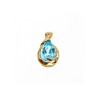 925 STERLING SILVER GOLD PLATED BLUE SPINEL PENDANT