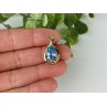 925 STERLING SILVER GOLD PLATED BLUE SPINEL PENDANT
