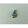 925 STERLING SILVER GOLD PLATED BLUE SPINEL PENDANT