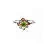 925 Sterling Silver Peridot, Citrine & White Sapphire Ring Size 7