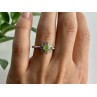 925 Sterling Silver Peridot, Citrine & White Sapphire Ring Size 7