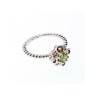 925 Sterling Silver Peridot, Citrine & White Sapphire Ring Size 7