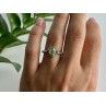 925 Sterling Silver Peridot, Citrine & White Sapphire Ring Size 7