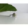 925 Sterling Silver Peridot, Citrine & White Sapphire Ring Size 7