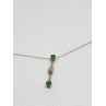 10K YELLOW GOLD EMERALD & DIAMOND EARRINGS & NECKLACE  SET