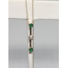 10K YELLOW GOLD EMERALD & DIAMOND EARRINGS & NECKLACE  SET