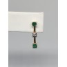 10K YELLOW GOLD EMERALD & DIAMOND EARRINGS & NECKLACE  SET