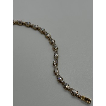 925 STERLING SILVER GOLD PLATED  CZ BRACELET
