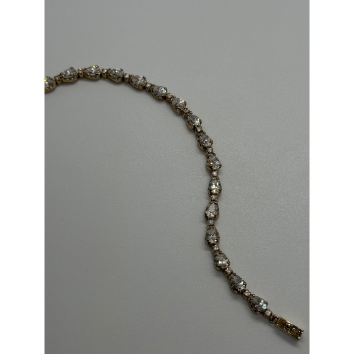 925 STERLING SILVER GOLD PLATED  CZ BRACELET