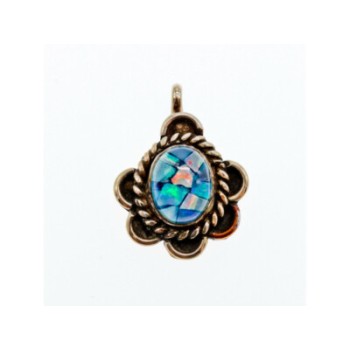 925 Sterling Silver Mosaic Opal Pendant