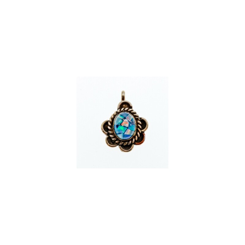 925 Sterling Silver Mosaic Opal Pendant