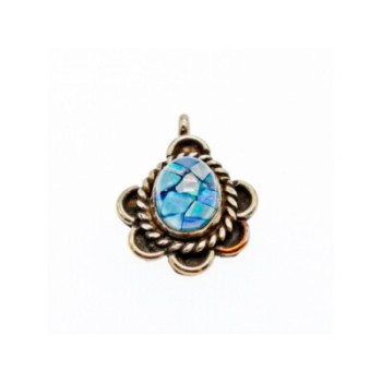 925 Sterling Silver Mosaic Opal Pendant