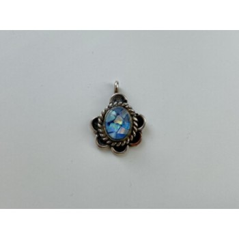 925 Sterling Silver Mosaic Opal Pendant