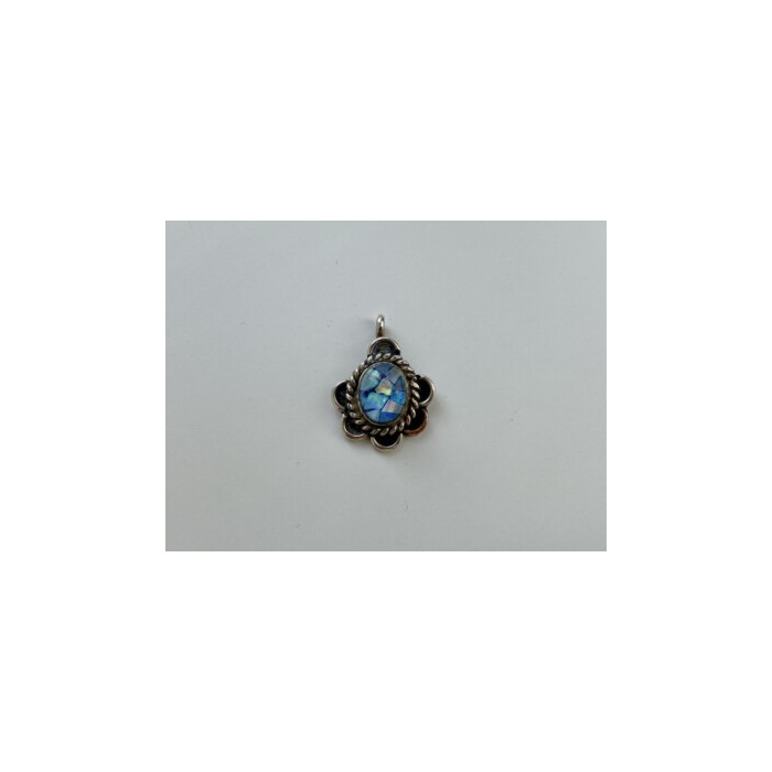 925 Sterling Silver Mosaic Opal Pendant