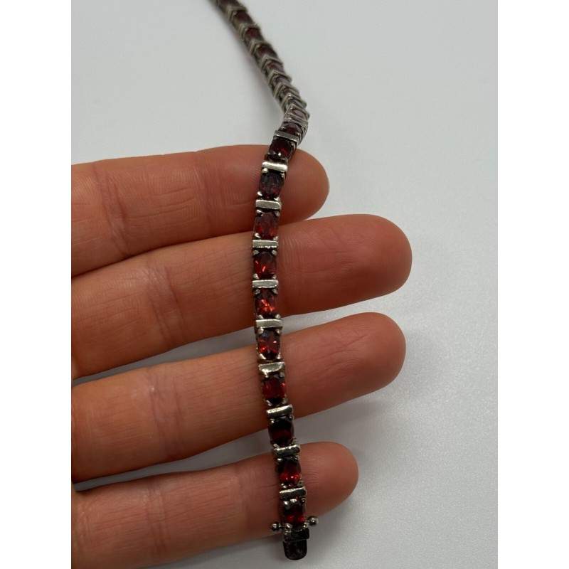925 STERLING SILVER GARNET BRACELET