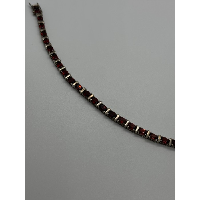 925 STERLING SILVER GARNET BRACELET