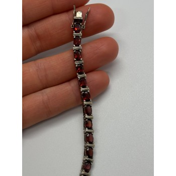 925 STERLING SILVER GARNET BRACELET