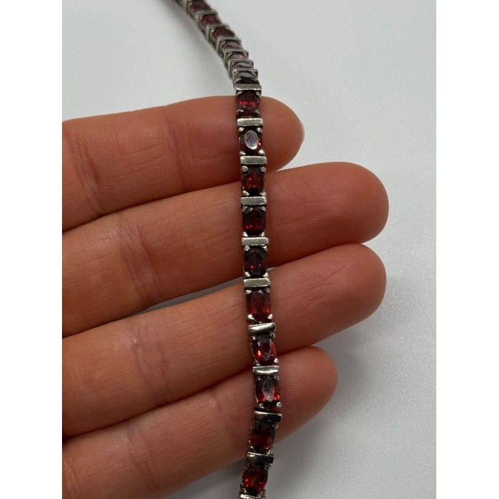 925 STERLING SILVER GARNET BRACELET