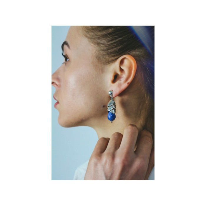 925 Sterling Silver Sodalite Stud Earrings