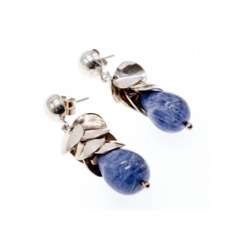 925 Sterling Silver Sodalite Stud Earrings