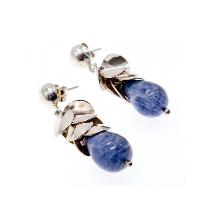 925 Sterling Silver Sodalite Stud Earrings