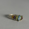 925 Sterling Silver Multi Gemstones Ring Size 7