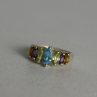 925 Sterling Silver Multi Gemstones Ring Size 7