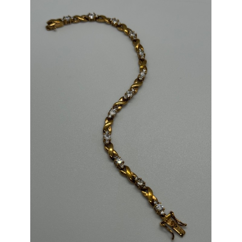 925 STERLING SILVER GOLD PLATED CZ BRACELET