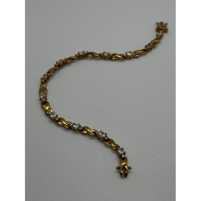 925 STERLING SILVER GOLD PLATED CZ BRACELET