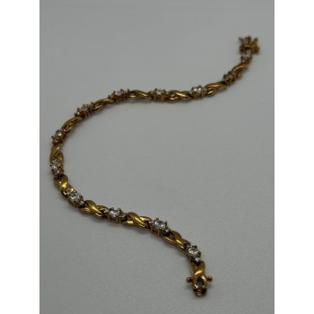 925 STERLING SILVER GOLD PLATED CZ BRACELET