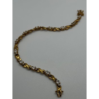 925 STERLING SILVER GOLD PLATED CZ BRACELET